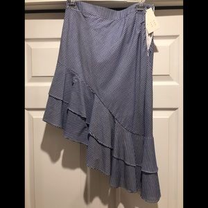 Blue and white stripe skirt